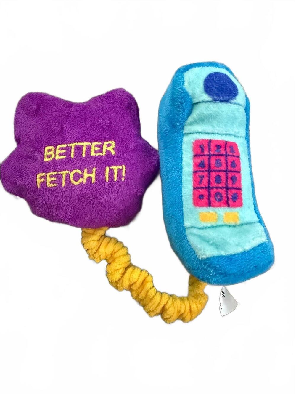 BARK Plush Dog Toy with Phone and Star Design, Prank Call, Squeaky Chew Toy XS/S